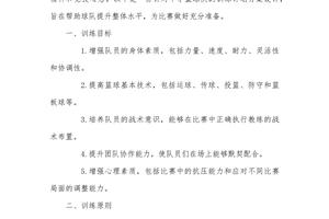 高中女子篮球队训练计划方案